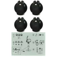 Universal Knob Kit - Black (Pkt 4)