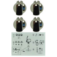 Universal Knob Kit - Chrome (Pkt 4)