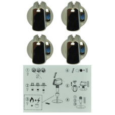 Universal Knob Kit - Chrome (Pkt 4)