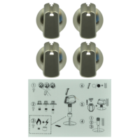 Universal Knob Kit - Stainless Steel (Pkt 4)