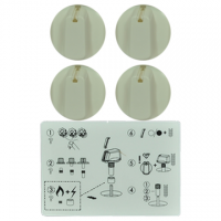 Universal Knob Kit - White (Pkt 4)
