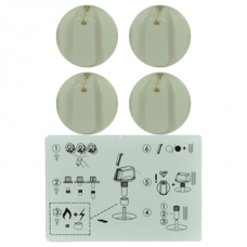 Universal Knob Kit - White (Pkt 4)
